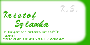 kristof szlamka business card